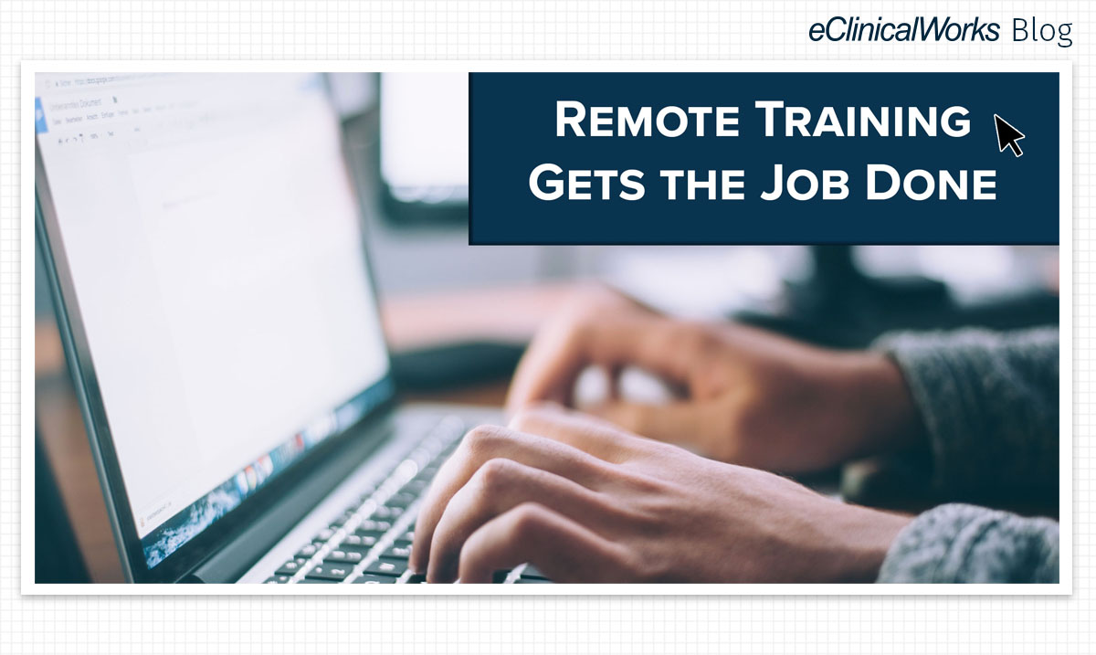 Remote Training Person Typing on Laptop